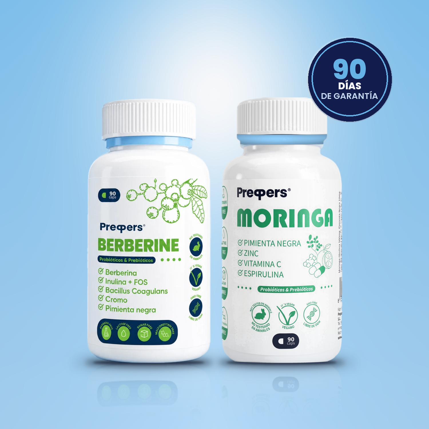 Dúo Metabólico Preppers — Berberina + Moringa · 90 días de garantía