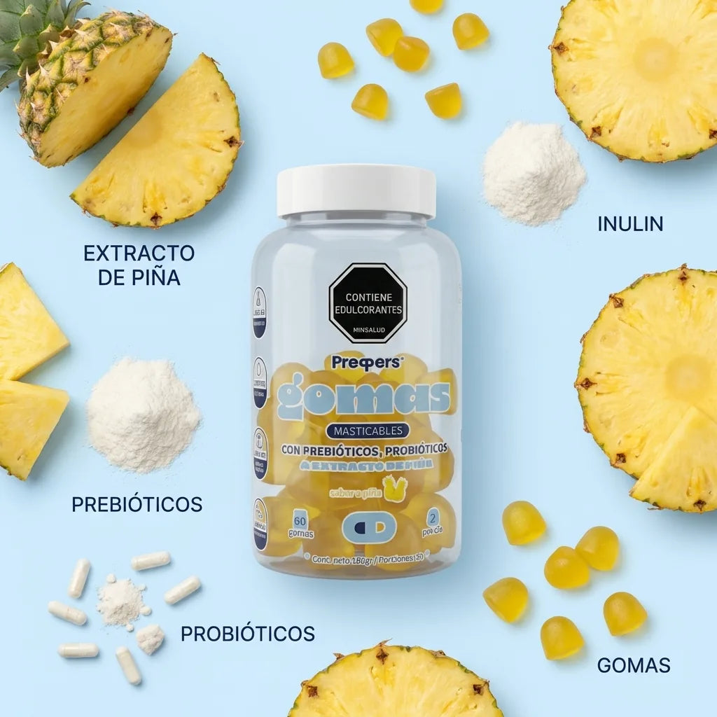 Gomas Prebióticos & Probióiticos con Extracto de Piña