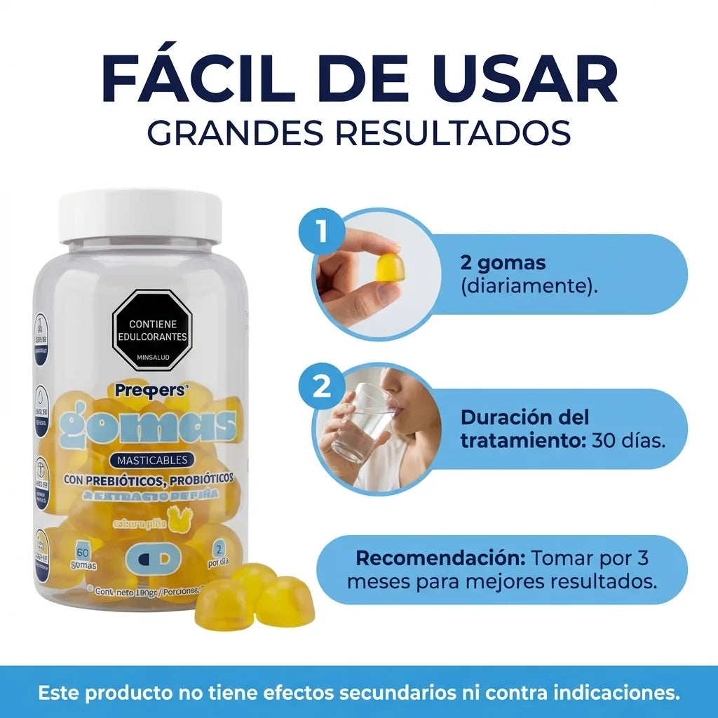 Gomas Prebióticos & Probióiticos con Extracto de Piña